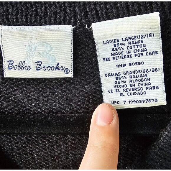 Bobbie Brooks Black Sweater with Floral Embroidery - Picture 8 of 8